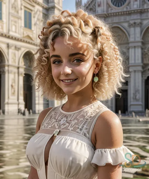 Curly Blonde with Big Tits Poses Outdoors in AI-Generated Set – photo 3 of 15