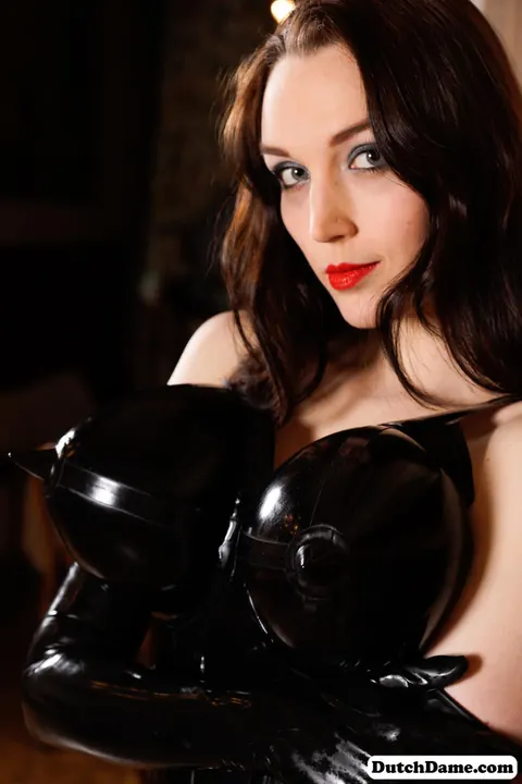 Brunette in Latex Poses in Bondage Restraints – photo 12 of 16