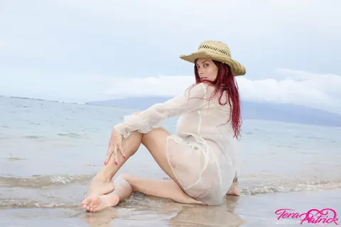 Tera Patrick: Tall Thai MILF Poses in Her Panties on the Beach – photo 9 of 17