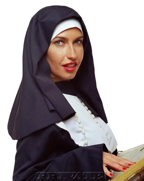 Sophie Evans: Blonde MILF in Nun Costume Masturbates and Spreads – photo 1 of 14