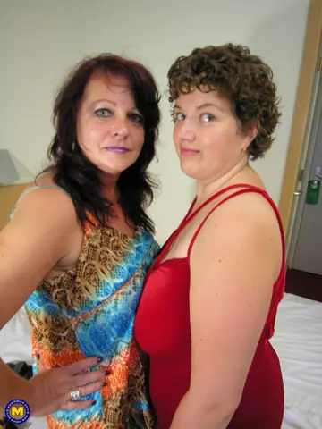 Curvy European MILFs Eat Pussy and Fuck a Dildo in Skirts
