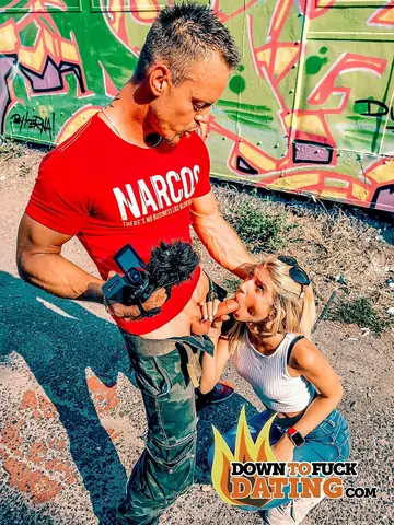 Skinny Hungarian Blonde in Glasses Gets Fucked Outdoors in Jeans