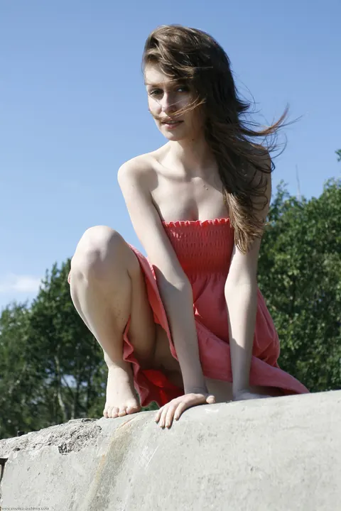 Woman in a Dress Shows Her Shaved Pussy – photo 5 of 21