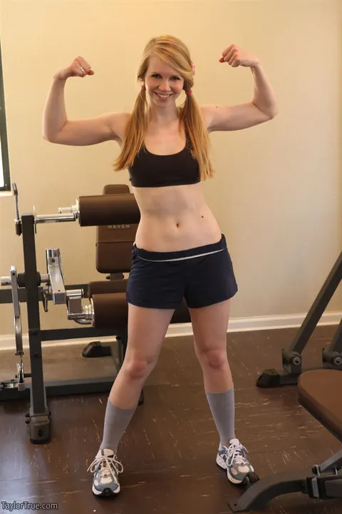 Taylor True: Blonde in Pigtails Bares Her Ass in the Gym – photo 15 of 15