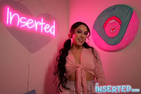 Selena Ivy: Thick Brunette in Pigtails Flashes and Spreads at the Mirror – photo 18 of 20