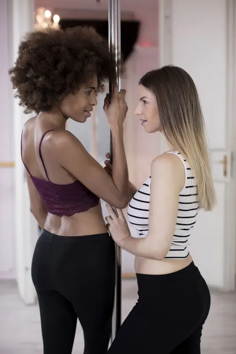 Luna Corazon: Two Skinny Ebony Brunettes Strip and Pleasure Each Other – photo 2 of 21