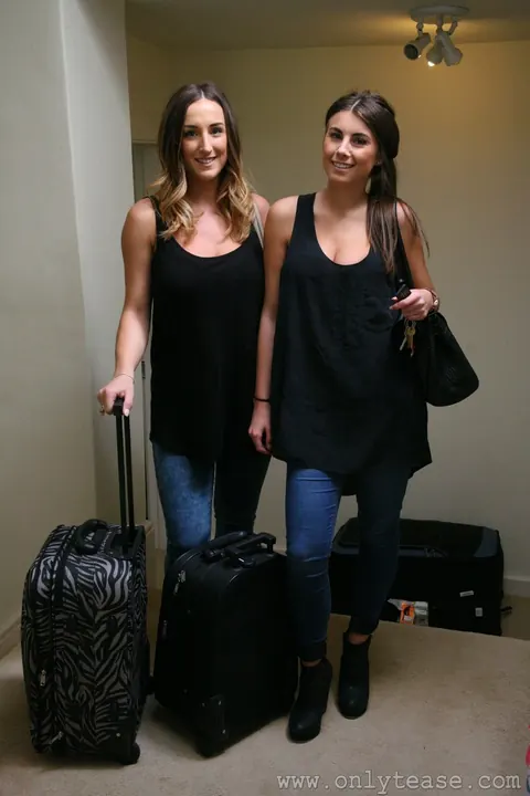Jo E & Stacey Poole: Busty Brunettes Show Cleavage in Jeans and Pantyhose – photo 17 of 20