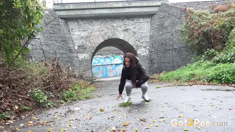 Maddi Black: PAWG Brunette Drops Her Yoga Pants to Piss on Wet Pavement – photo 3 of 15