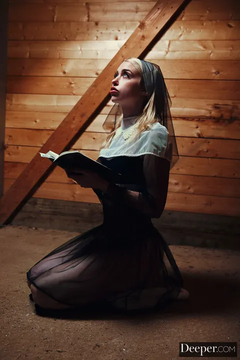Chloe Couture: Blonde Nun in Glasses Takes Double Penetration in a Threesome – photo 3 of 20