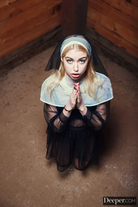 Chloe Couture: Blonde Nun in Glasses Takes Double Penetration in a Threesome – photo 1 of 20