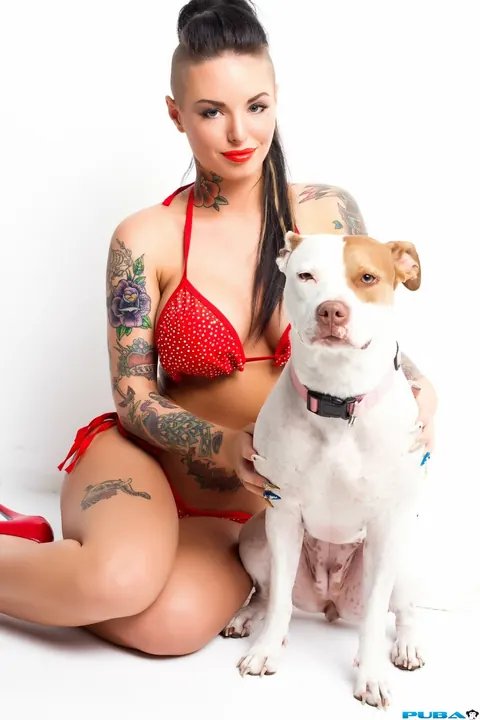 Christy Mack: Brunette in a Bikini Top and Heels Teases with Big Enhanced Tits – photo 9 of 21