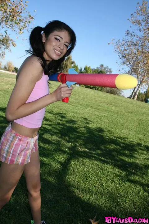 Adriana Nevaeh: Petite Latina Bares Her Small Natural Tits Outdoors – photo 2 of 17