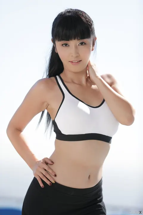 Marica Hase: Slim Japanese Brunette Undresses by the Pool and Poses on Her Knees – photo 1 of 15