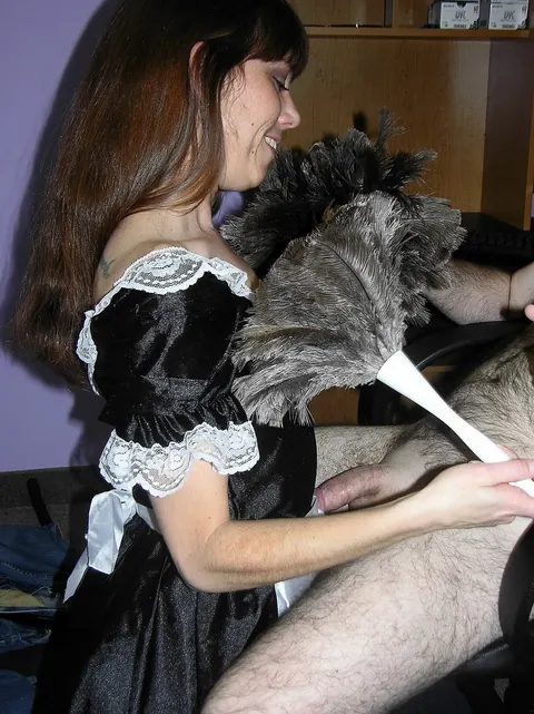 Samantha Charles: Petite Brunette MILF in Glasses Strips and Gets Fucked as Maid – photo 5 of 21