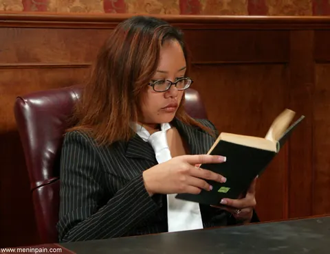Annie Cruz: Asian MILF in a Skirt Dominates Her Submissive in the Office – photo 2 of 20