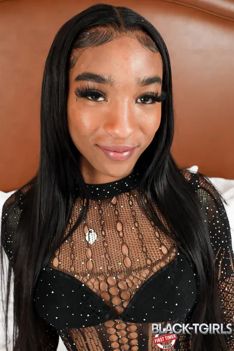 Ebony Trans Woman Undresses and Strokes Her Cock Slowly – photo 3 of 16