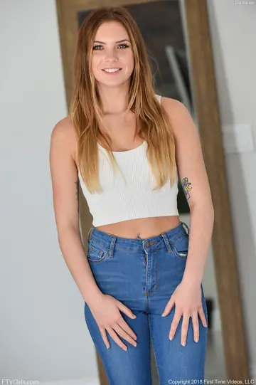 European PAWG Strips Out of Her Jeans to Show Her Big Ass