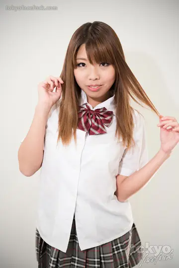 Rion Karina – Japanese Brunette in a Skirt Takes Anal and a Facial
