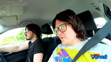 Short-Haired Woman in Glasses Gives a Blowjob and Swallows