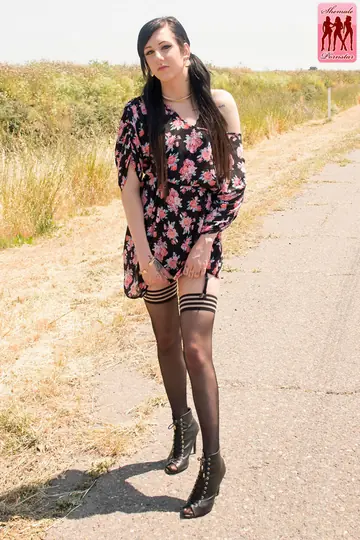 Trans Woman Strips Out of Her Skirt Outdoors