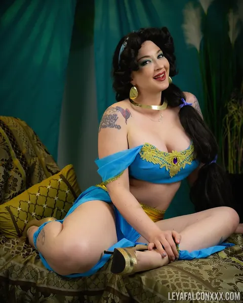 Leya Falcon: Chubby Blonde in Costume Masturbates with a Dildo – photo 1 of 21