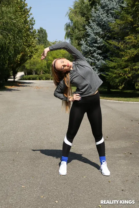 Kaisa Nord: Russian Redhead Gets Fucked in Yoga Pants Outdoors – photo 4 of 20