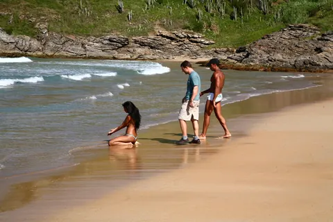 Babalu: Busty Brazilian MILF Sucks and Fucks Two Men Outdoors – photo 12 of 16