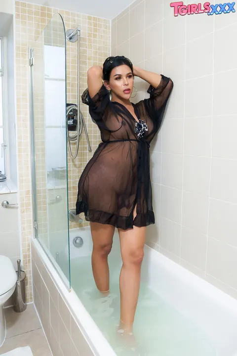 Curvy Trans Woman in Lingerie Strokes and Fingers Herself – photo 3 of 16