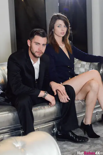 Tall Brunette Sucks Cock and Gets Fucked Doggy on the Sofa