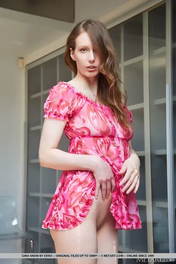 Brunette Strips Out of Her Skirt and Panties to Pose Naked