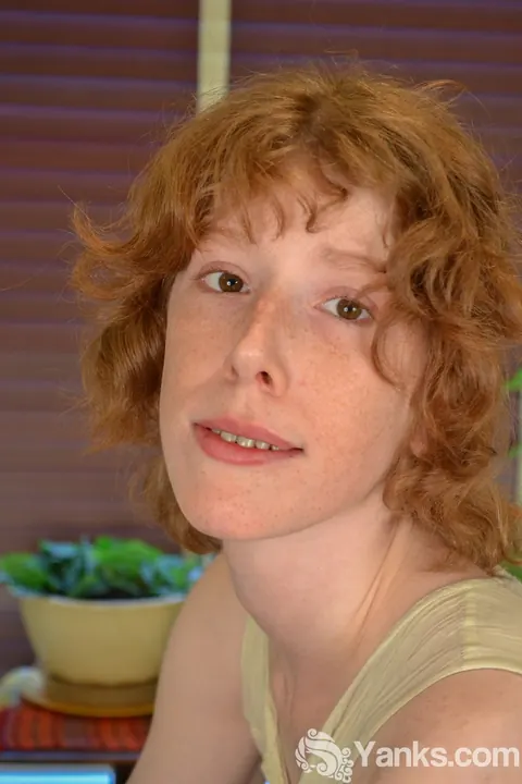 Slim Redhead Amateur Rubs Her Clit and Uses a Dildo on the Table – photo 2 of 17