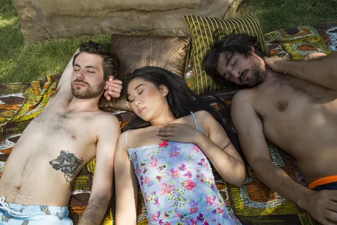 Katana: Petite Asian Brunette Takes Two Men Doggy Style in the Forest – photo 10 of 21