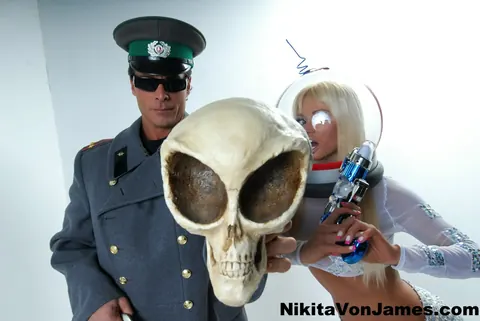 Nikita Von James: Busty European MILF Kisses Her Military Partner in Costume – photo 4 of 16