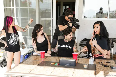 Joanna Angel & Lily Lane: Busty Tattooed MILF Joins Fetish Office Threesome – photo 5 of 17