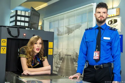 Trans Woman Poses in a Skirt and Uniform – photo 13 of 21