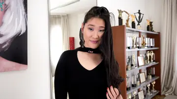 Katana – Thick Asian Brunette in Heels Sucks Big Cock and Gets Fucked Doggy