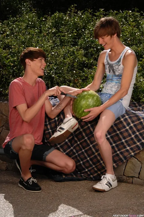 Two Twinks Kiss, Suck and Fuck Outdoors – photo 2 of 20