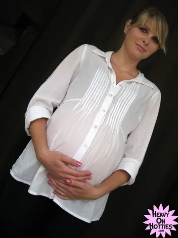 Pregnant Ukrainian MILF Gives a Blowjob and Takes a Facial