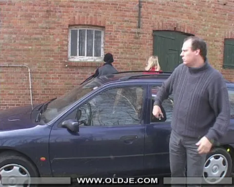 Busty Blonde Sucks Old Man Outdoors Before Doggy Style – photo 2 of 17