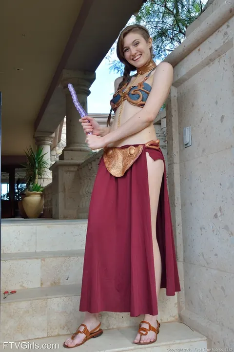 Thick Babe in Costume Plays with Anal Toy in Public – photo 13 of 20