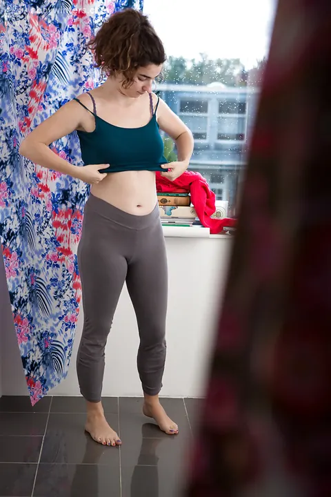 Thick Hairy Brunette Poses Outdoors Then Puts On Yoga Pants – photo 14 of 16