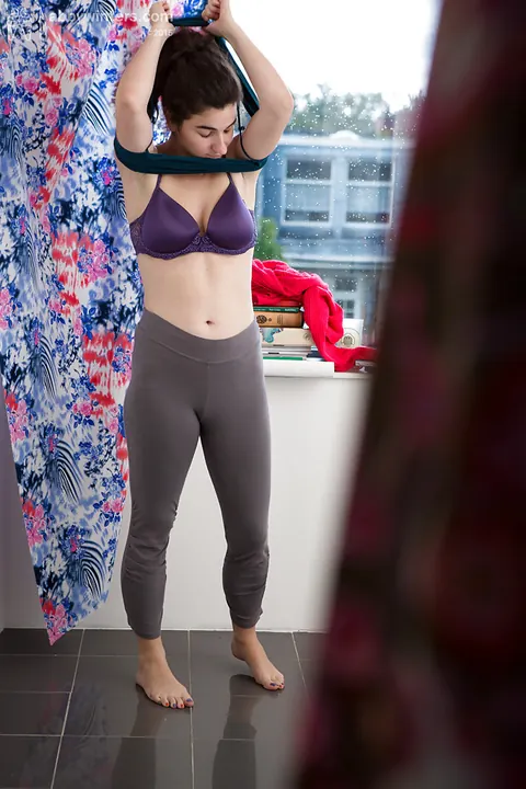 Thick Hairy Brunette Poses Outdoors Then Puts On Yoga Pants – photo 13 of 16