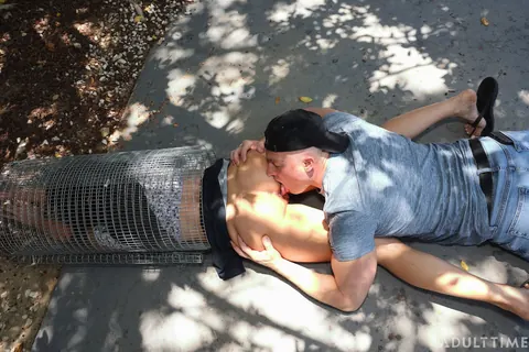 Jennifer White: Busty Brunette MILF with a Tattoo Strips and Spreads Outdoors – photo 8 of 20
