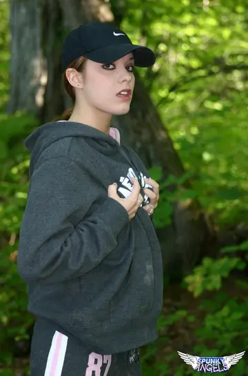 PAWG Brunette Strips to Panties on a Forest Trail