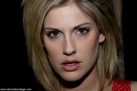 Fayth Deluca: Tall Short-Haired Blonde Spreads in a Skirt and Panties for Bondage – photo 9 of 10