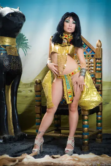 Petite Korean in Costume and Heels Flashes Her Big Tits
