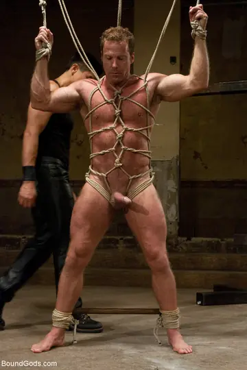 Two Men Submit to Bondage Restraints and Pain Play