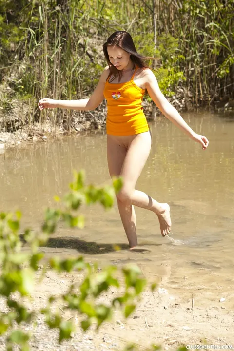 Jenny One: Busty European Brunette Fingers Her Pussy Outdoors – photo 15 of 17