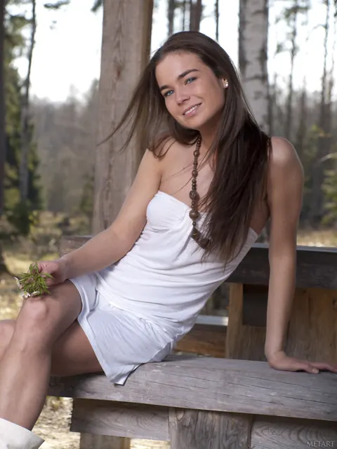 Hairy Woman Strips to Boots and Spreads in the Forest – photo 4 of 18