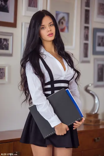 Slim Spanish Brunette Strips Off Her Skirt and Spreads Her Pussy